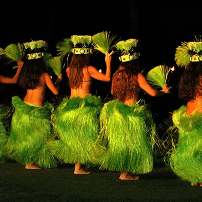 Ladies dancing in a Luau