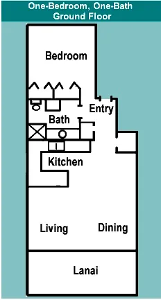 One bedroom, one bathroom, first floor rental